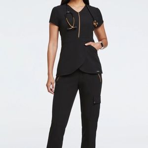 Jaanuu Women’s Rose Zip Signature Tulip Top and Essential Jogger Set